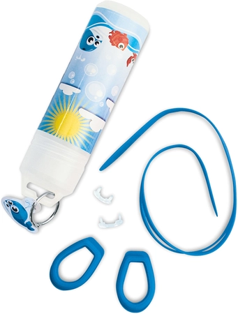 Okulary pływackie korekcyjne dla dzieci w zestawie do montażu, Sea horse